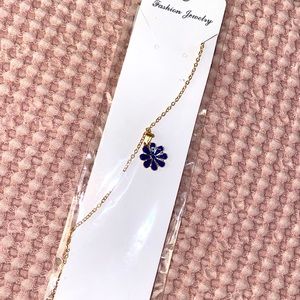 Evil Eye Blue Flower Necklace. Never worn